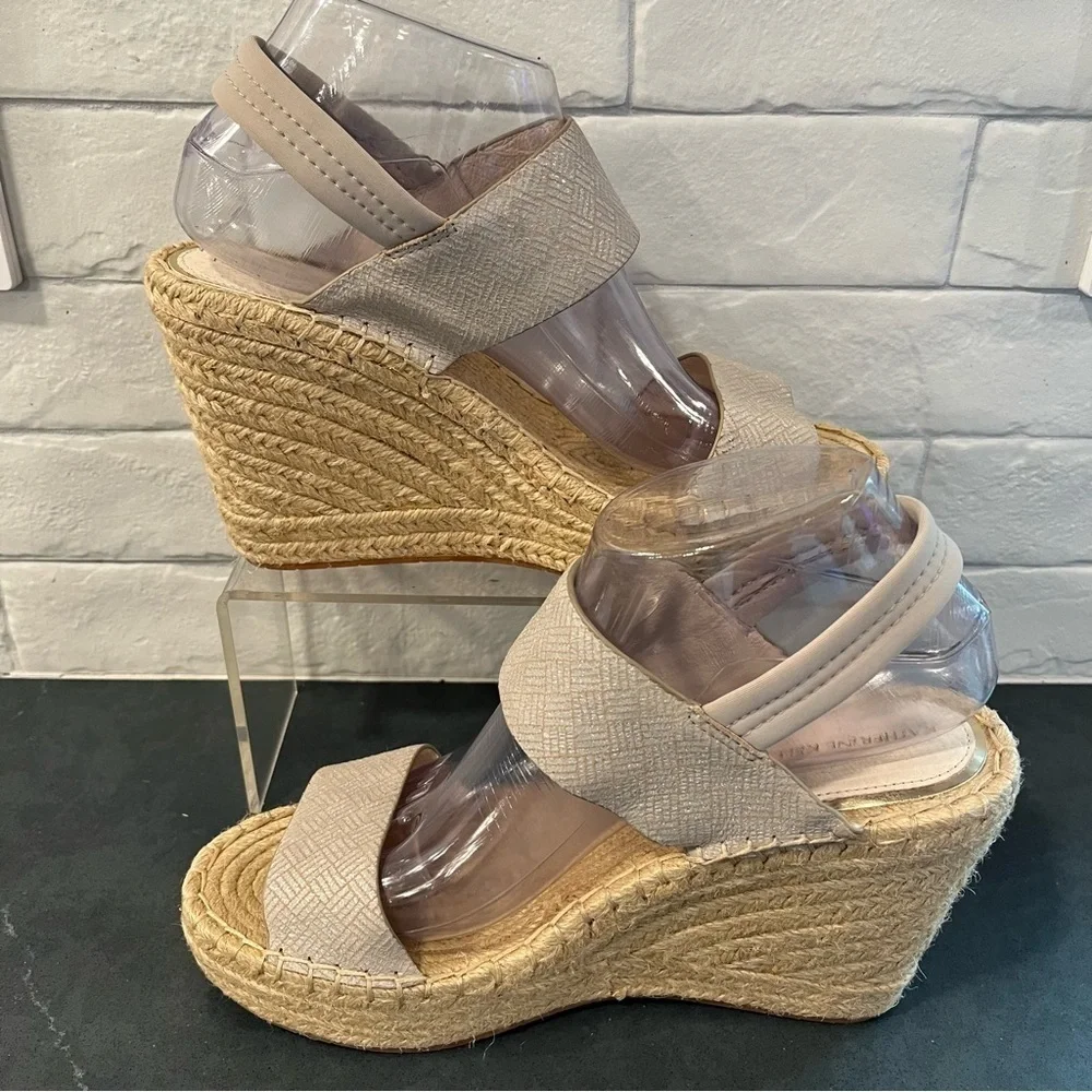 NWOT Katherine Kelly sz 8.5 Orla leather wedge espadrille sandals
